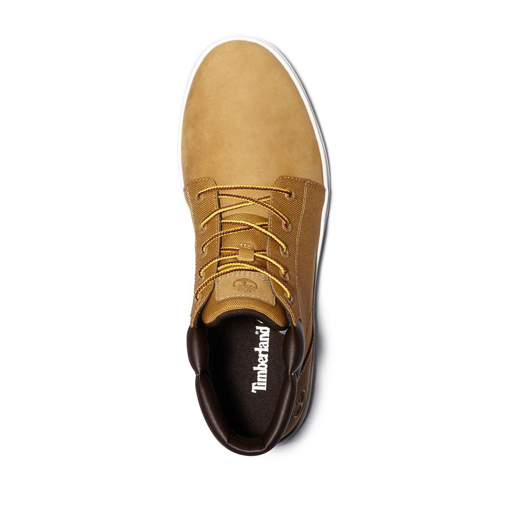 Timberland Chukka Μποτακια Ανδρικα Καφε - Davis Square Δερματινα Collar - Greece 9612384-WK